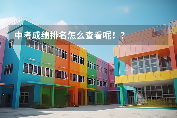中考成绩排名怎么查看呢！？