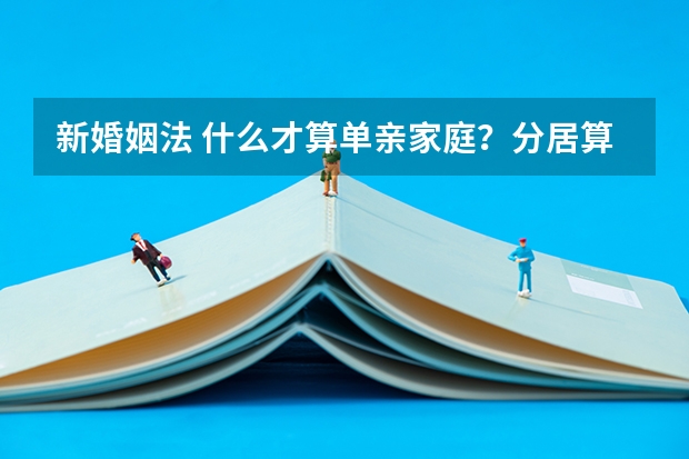 新婚姻法 什么才算单亲家庭？分居算吗？详细点