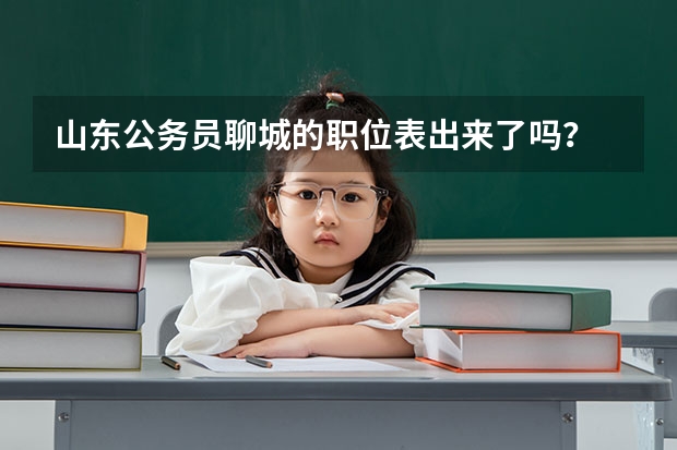 山东公务员聊城的职位表出来了吗?