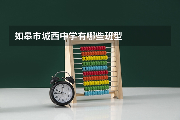 如皋市城西中学有哪些班型