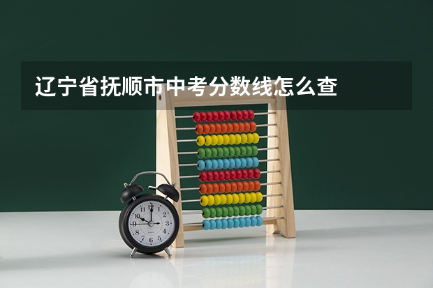 辽宁省抚顺市中考分数线怎么查