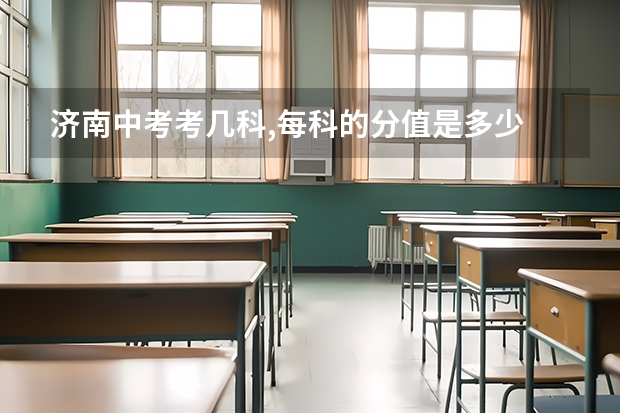 济南中考考几科,每科的分值是多少