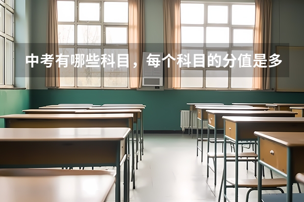 中考有哪些科目，每个科目的分值是多少，总分多少分？安徽地区的