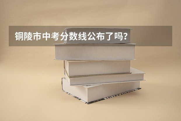铜陵市中考分数线公布了吗？