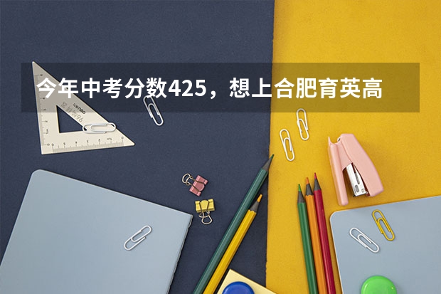 今年中考分数425，想上合肥育英高中。合肥育英高中三年学费为多少？