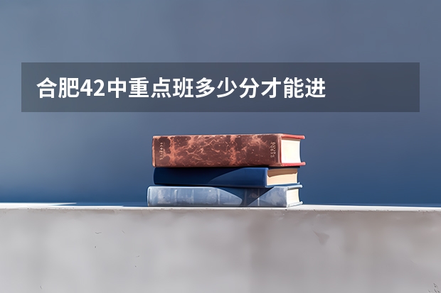 合肥42中重点班多少分才能进