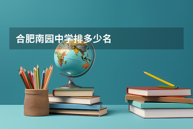 合肥南园中学排多少名