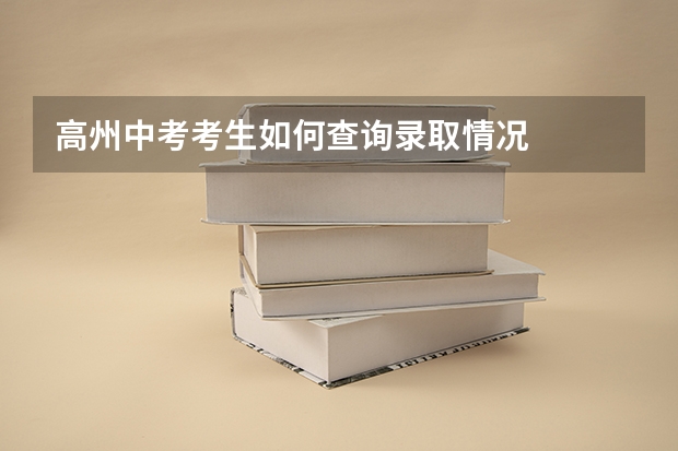高州中考考生如何查询录取情况