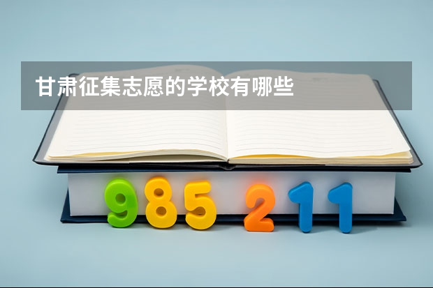 甘肃征集志愿的学校有哪些