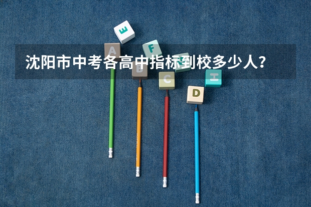 沈阳市中考各高中指标到校多少人？